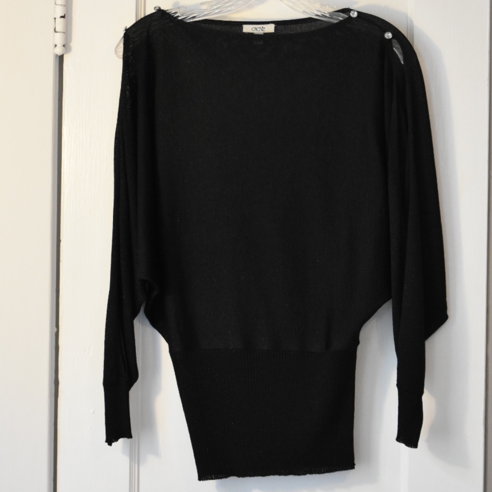 Caché Sheer Black Top